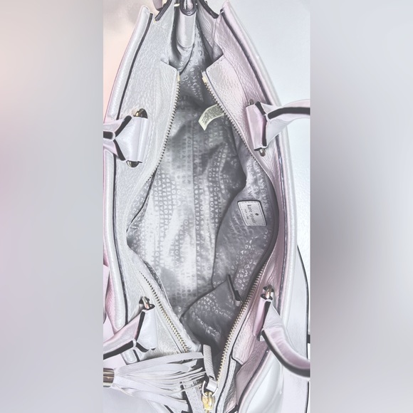 KATE SPADE HANDBAG, GRAY PEBBLED LEATHER - Picture 4 of 5